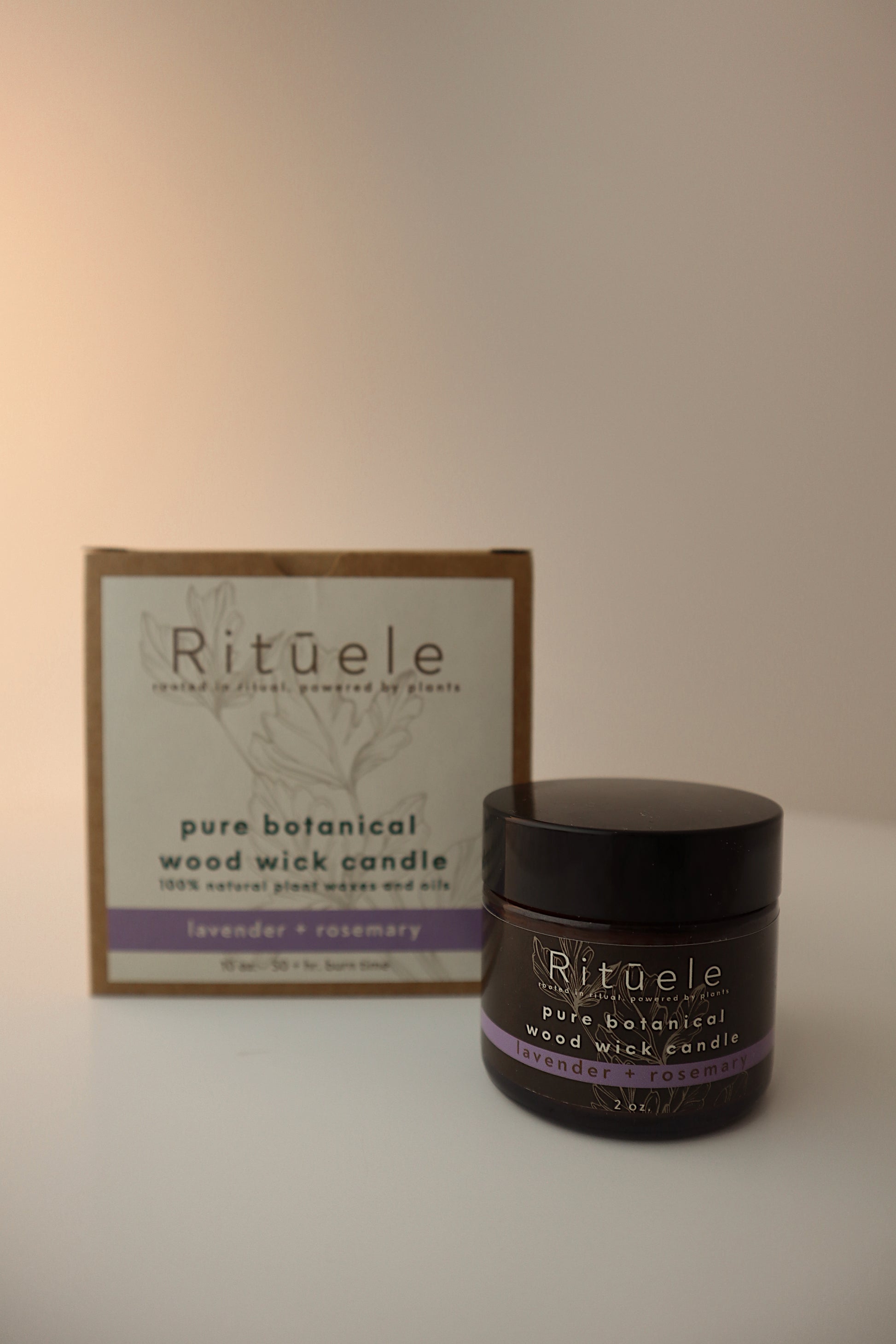 Two sizes of candles, 10 ounce and 2 ounce lavender rosemary