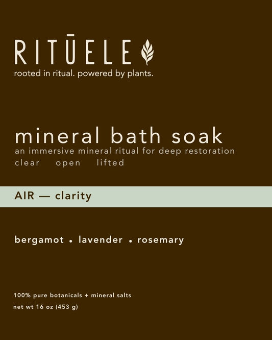 mineral bath soak with bergamot, lavender and rosemary
