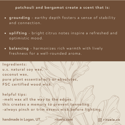 patchouli + bergamot