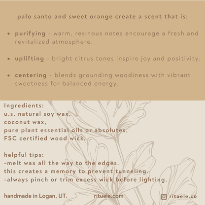 palo santo + sweet orange