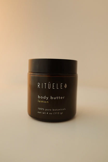 Rituelle body butter container on a beige background